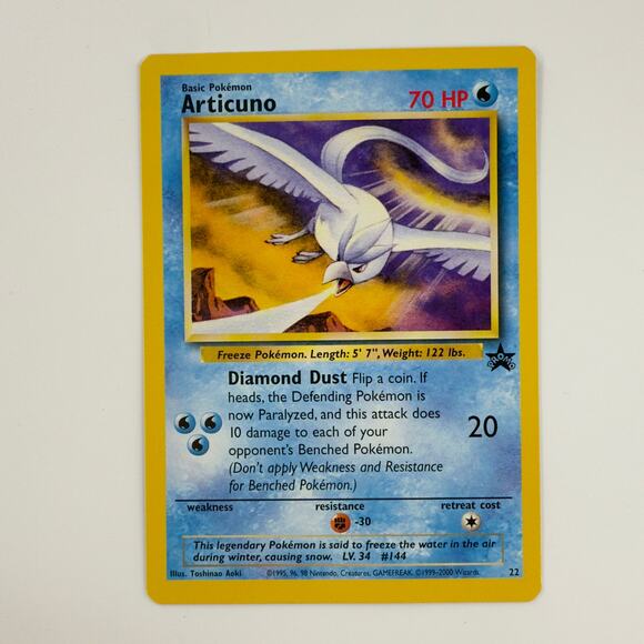 Articuno WotC Black Star Promo 22 – Vintage 1999 Pokémon Card NM/M - Picture 1 of 6